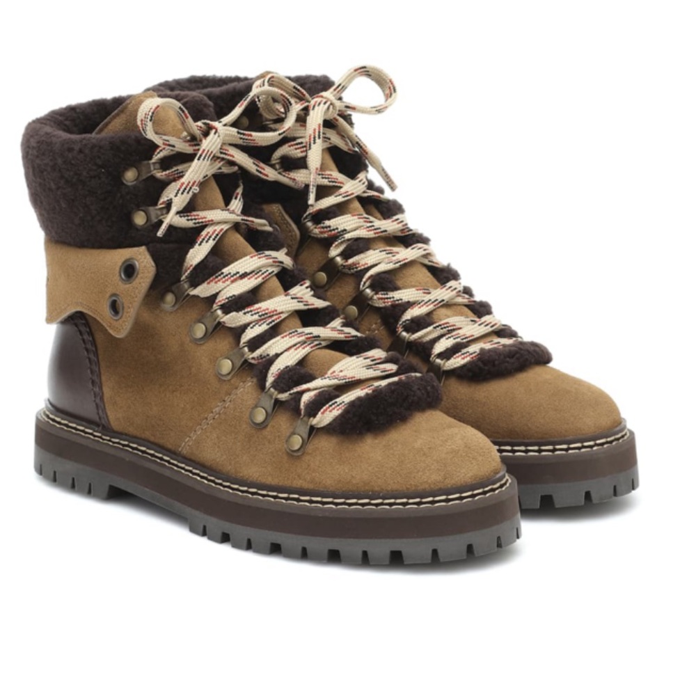 See By Chloe Eileen shearling and suede boots